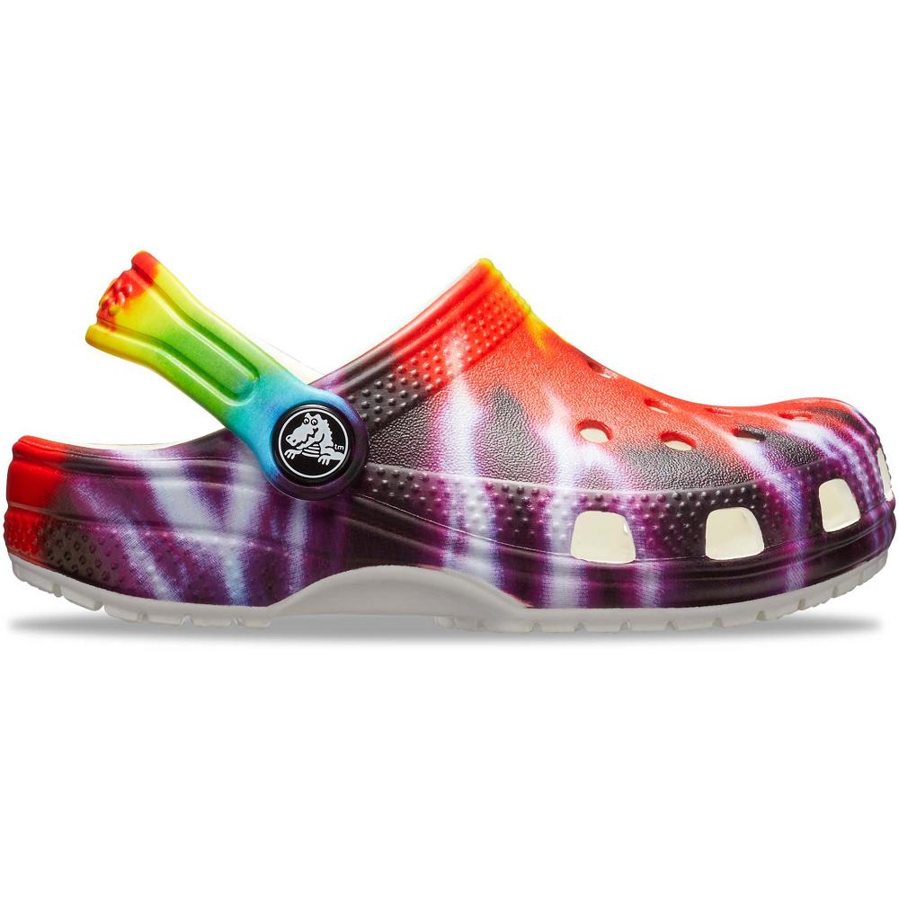 Sabots Crocs Classiche Tie-Dye Graphic Fille Rouge | France 1481NWYB